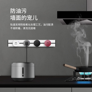 Sliding Rail <b>Socket</b> 32A Aluminum Alloy Track <b>With</b> <b>Usb</b> Port For Kitchen Living Room Bedroom - Product Image 4