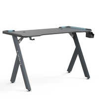 Table de jeu Wquantum Black 256 RGB KY-1 Guangdong Model, design e-sport, porte-gobelet, crochet pour casque, surface en bois, structure en métal