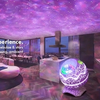 Nouveau projecteur musical 2024 style œuf de dinosaure, ciel étoilé galaxie, lumière LED USB avec télécommande et effets vagues océaniques pour usage hôtelier