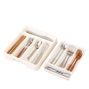 Boîte de rangement en PP pour couverts, compartiments empilables, organisateur rectangulaire pour la maison, la cuisine, la vaisselle - Product Image 6