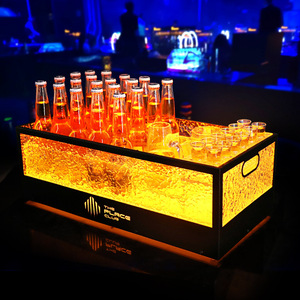 Led Illuminated Ice Bucket Rectangle Plastic Party Beer <b>Rack</b> KTV <b>Bar</b> Beverage Tub - Product Image 1