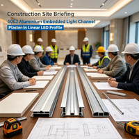 Profilé LED linéaire encastré en aluminium 6063, canal lumineux intégré fiable pour les entrepreneurs en construction