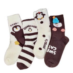 Soft Cozy Women <b>Socks</b> Fuzzy Plush Cartoon Penguin Warm <b>Winter</b> Floor <b>Socks</b> For Youth Keep Warm Thermo Striped Polka Dot Waving - Product Image 3