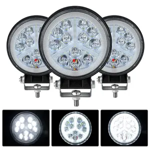 Systèmes d'éclairage de camion de conduite de brouillard à Led rondes 36W Luces Para Carro Camiones voyant de travail d'avertissement hors route Barre lumineuse à Led