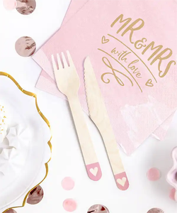 Ensemble de vaisselle jetable pour fête DAMAI, assiettes en papier rose cœur, magnifiques - Product Image 3