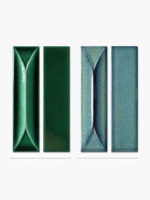 Carrelage céramique 3D en relief, fait main, concave, brillant, couleur Teal, style métro, le plus populaire, artistique, vintage, pour extérieur, salle de bain et crédence de cuisine