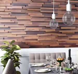 Caratteristica pannelli di parete di legno decorativi della parete interna focale pannelli di parete di effetto di legno 3d