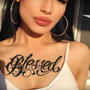 Adesivo de tatuagem hanna temporária, estêncil, tatuagem de mão com flor, arte preta à prova d'água, adesivo de tatuagem de pvc