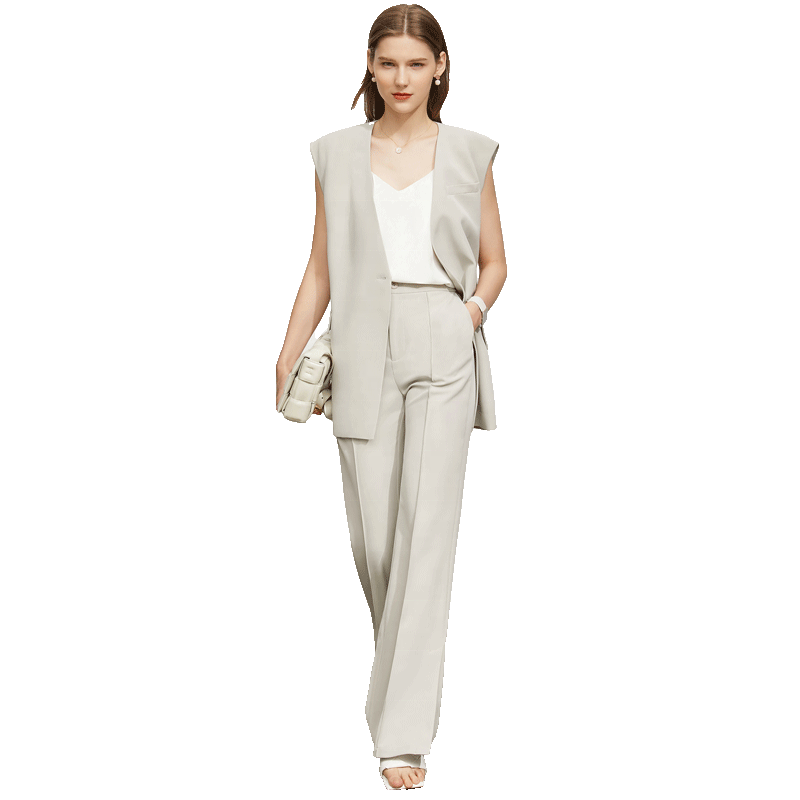 MANNI Wholesale Ladies Waistcoat and Flared Pants Outfit 2 Piece Sets Woman Clothing Casual · image 2