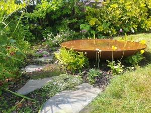 Fontaine d'eau rustique <span class=keywords><strong>en</strong></span> acier courbé pour l'extérieur, résistante aux intempéries - Product Image 5