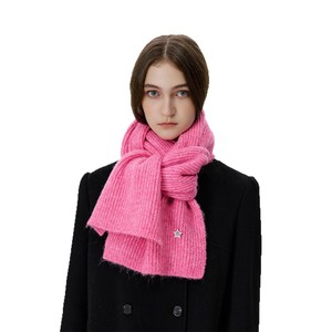 Star Pattern Solid Color Wool Blend Knitted Scarf Thick Warm Winter Women Neck Warmer Muffler <b>Pashmina</b> <b>Shawls</b> Wraps - Product Image 2