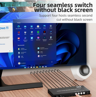 Commutateur KVM sans coupure 4 entrées 1 sortie avec multiviewer quadri-écrans et synchroniseur USB intégré pour clavier/souris
