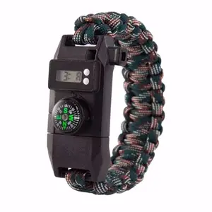 XIWANG Alta Qualidade Ao Ar Livre Sobrevivência Paracord Pulseira Flint Buckle Para Pulseira De Sobrevivência