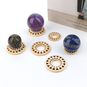 Wholesale Natural Wooden Crafts Carved Wooden Multiple Shapes <b>Crystal</b> Sphere Base Holders for Display - Product Image 6