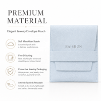 Pochette enveloppe en microfibre bleu ciel personnalisée avec logo, à rabat, pour bijoux, cadeaux, anti-poussière, pour bagues, OEM, carrée, pour instruments de musique, vente en gros