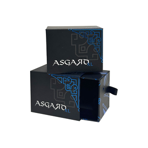 Custom Luxury Rigid Cardboard Sleeve <b>Gift</b> <b>Box</b> Holographic Foil Logo with Sliding Ribbon Fancy Design Paper Boxes - Product Image 3
