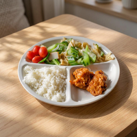 Assiette pour bébé en mélamine à trois compartiments de 9 pouces, durable, écologique, design personnalisable