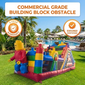 Carrera de obstáculos inflable <span class=keywords><strong>Radical</strong></span> Run para trabajo en equipo al aire libre 2 uds largo conectado 2 uds trampolín inflable largo conectado - Product Image 1