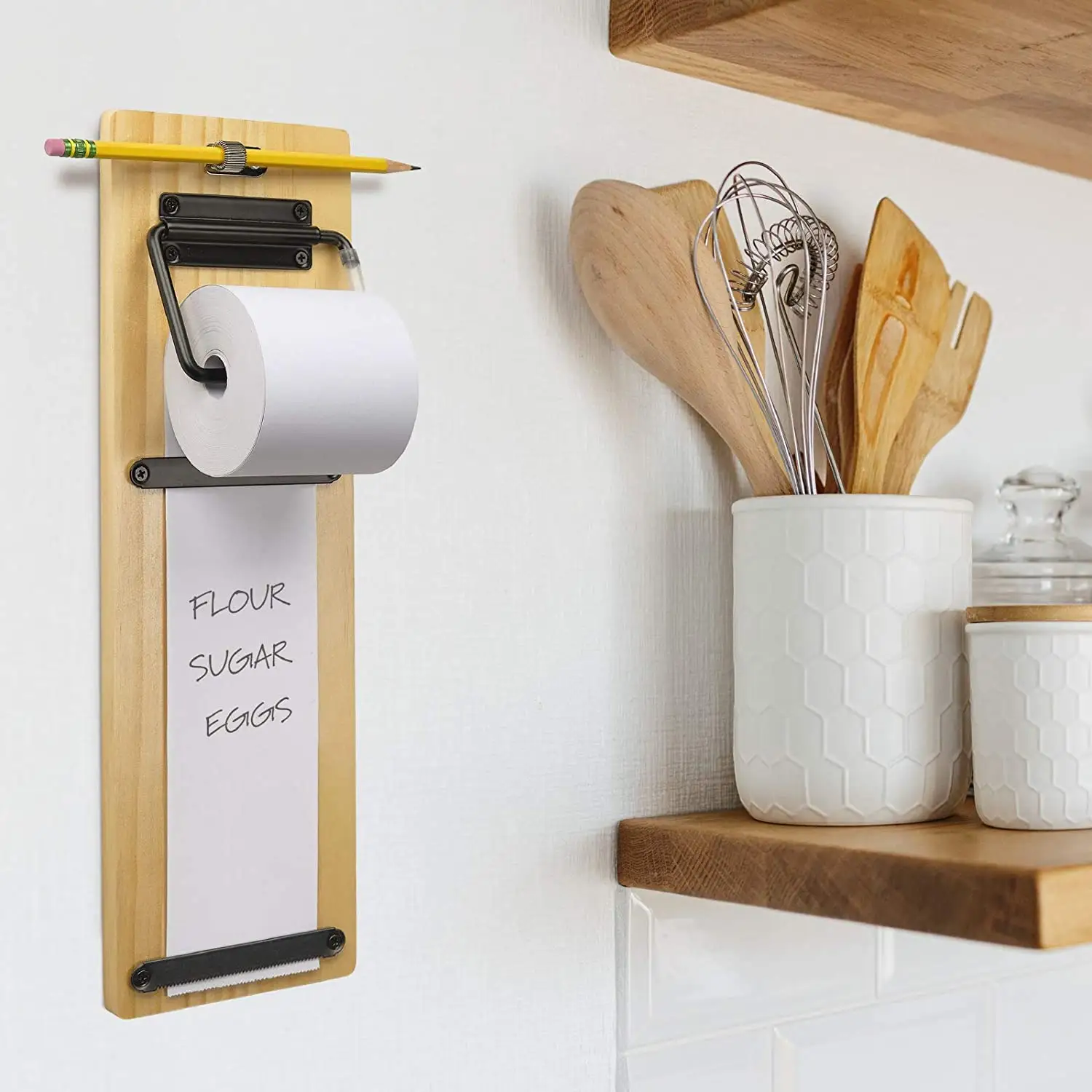 Wandmontage Note Papier Dispenser Hout Papier Scroll