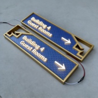 Signalisation directionnelle d'hôtel 3D personnalisée en acier inoxydable 304 avec éclairage LED, signalisation commerciale en acrylique, éclairage LED, numéro de chambre
