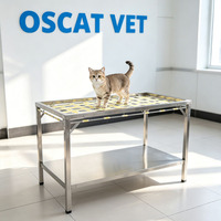 OSCAT Support de contention pour animaux en acier inoxydable, Équipement vétérinaire, Cadre de maintien ouvert pour chiens et chats, Toilettage et salon de beauté pour animaux