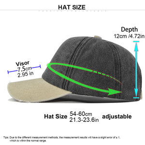 Mới rửa bông Mũ bóng chày với khối màu thiết kế cổ điển 5-bảng điều chỉnh người đàn ông Phụ nữ biểu tượng tùy chỉnh có sẵn - Product Image 3