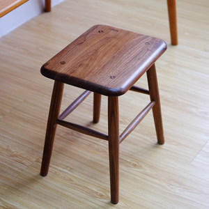 Tabouret de coiffeuse <span class=keywords><strong>carré</strong></span> moderne et minimaliste avec pieds coniques pour chambre et dressing - Product Image 2