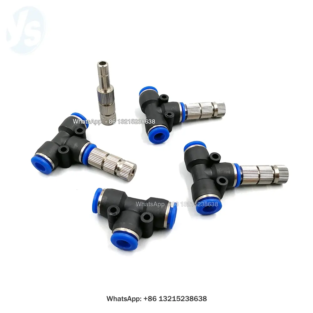YS Pneumatic Hose Fittings Quick Connect Tee, 9.52mm Compression Tube Fittings