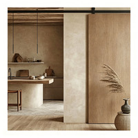 Porte coulissante double de style grange avec kit de quincaillerie pour système de bypass à 2 portes, fermeture douce, robuste, en acier au carbone, pour portes en bois