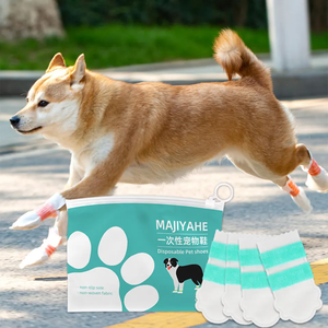 Scarpe Monouso per Cani Protezione Zampe Benda Autoadesiva Regolabile Copri Zampe Usa e Getta per Cani per Passeggiate all'Aperto - Product Image 2