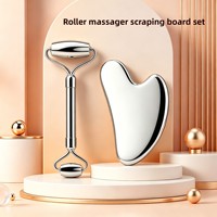 Outils de massage facial Gua Sha et rouleau facial double tête en acier inoxydable rafraîchissant pour la routine de soin de la peau des femmes