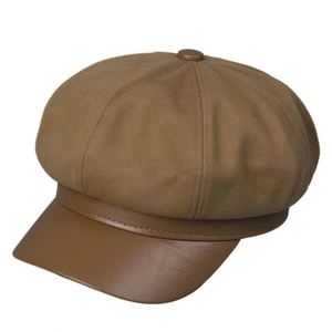Boina Unisex de Piel Sintética con Visera, Estilo Británico Informal, para Otoño-Invierno 2025, Nueva Colección - Product Image 5