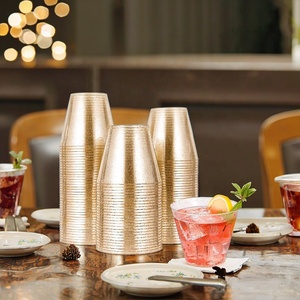 Tazza di vetro di vino in plastica fantasia 9oz bicchieri di plastica Glitter oro per bevande Cocktail matrimonio festa di <span class=keywords><strong>natale</strong></span> - Product Image 6