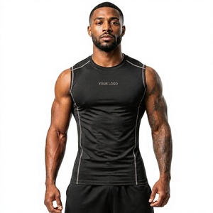 Customized Performance <b>Compression</b> Tank Top Breathable Stretch Gym Workout Sleeveless Vest Bodybuilding Training Stringer - Product Image 3