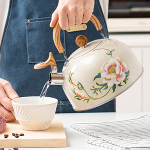 Thép không gỉ huýt sáo trà ấm đun nước hoa mô hình ấm trà với xử lý nước sôi Bếp Stovetop ấm trà - Product Image 1