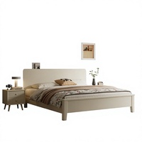 Tête de lit réglable en bois massif, style crème européen minimaliste moderne, avec rangement, capacité de charge 1000 kg, pour lits 2x2.2m et 1.8m