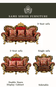 Juego de muebles para el hogar de gama alta de estilo francés de lujo, 2 asientos, 3 asientos, sofás de chapa de latón dorado tallado para sala de estar, Villa, Apartamentos - Product Image 5