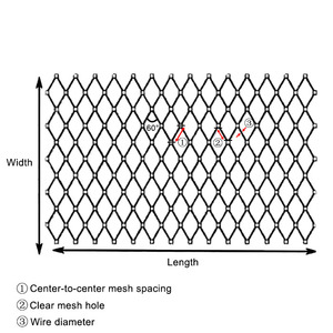Maille de câble en acier inoxydable haute durabilité, respirante, découpée sur mesure, pour décoration de façade et construction de garde-corps d'escalier - Product Image 2