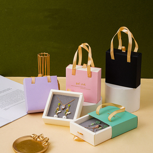 Hot stamping sang trọng trượt Xử lý giấy trắng tông quà tặng bao bì Vòng đeo tay ngăn kéo hộp đồ trang sức - Product Image 2