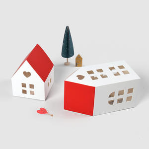 กล่องของขวัญคุกกี้ขนมอบรูปหลังคาแดงกล่องของขวัญสำหรับทำขนมอบคุกกี้บราวนี่ของขวัญ - Product Image 4