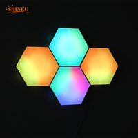 Panel LED Hexagonal Quantum RGB de ABS, Control Remoto por Aplicación, Sincronización Inteligente con Música, Luz de Fondo para Pared Residencial