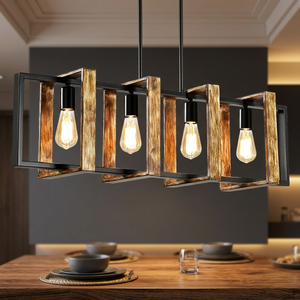 โคมไฟแขวนแก้ว IQBAL COLLECTION ขนาดกลาง LED ตัวโคมสีดำ ความสว่างสูง ทรงสี่เหลี่ยม สำหรับห้องนั่งเล่น - Product Image 3