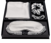 Nouvelles Couleurs – Ensemble de Taies d'Oreiller et Masques de Sommeil 100% Soie, Écologiques, Imprimés Plantes/Noël, avec Chouchous Imperméables, Idéal pour la Maison et l'Hôtel