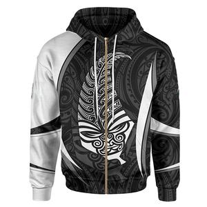 Chaqueta con cremallera de gran tamaño para hombre Sudaderas con capucha con cremallera con estampado personalizado de lana de poliéster unisex - Product Image 1