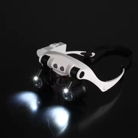 10X/15X/20X/25X LED Magnifier Double Eye Glasses Loupe Lens 8-Lens LED Lamp Strap Glasses for Jeweler Watch Repair Metal