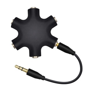 6 웨이 3.5MM 오디오 이어폰 헤드폰 헤드셋 스플리터 Aux 케이블 1 남성 ~ 5 여성 3.5MM 잭 이어폰 오디오 스플리터 - Product Image 1