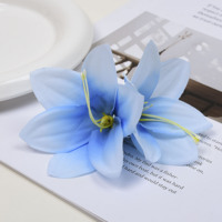 Elegante Pinza de Pelo de Plástico con Doble Flor de Orquídea Colorida, Hecha a Mano, de 10 cm, para Mujer, Flor Artificial, para Playa, Boda, Fiesta