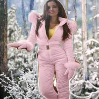 Combinaison de ski pour femme, coupe-vent, chaude, avec logo personnalisé, pour sports de plein air, avec capuche isolante et fermeture éclair -Tex