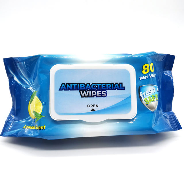 Household Alcohol Free Antibacterial Wipes All Purpose Cleansing Sanitizing Wipes Lemon Scent Surface Disinfecting Wet Tissue