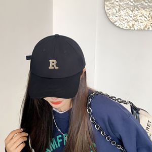 R-letter Baseball Cap For Women Cotton Sunshade Hat Korean Style Summer Student Couple Cap - Product Image 5